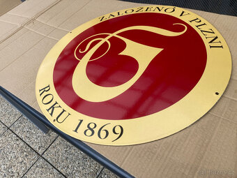 Cedule smaltovaná pivní GAMBRINUS za 1.000 kč s poštou - 2