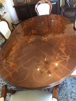 Jídelní set italský 1,8 + 6 židlí kůže –JS7.08 - 2