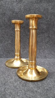2x starožitný párový mosazný svícen - 2