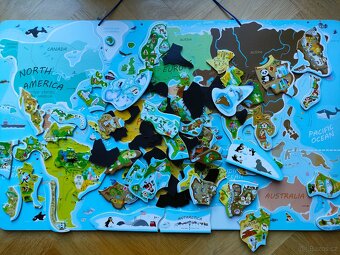 Dětská magnetická mapa/puzzle 2v1 Woody - 2