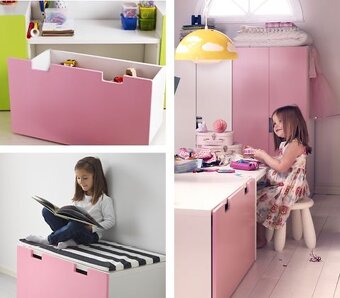 IKEA STUVA lavice bílo růžová - 2