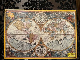 Nové zabalené PUZZLE 1000 ks historická mapa - 2