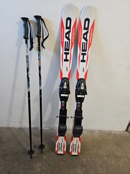 Dětské lyže 107 cm + vázání + hůlky - 2