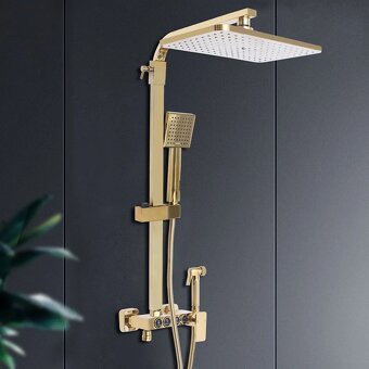 Nový sprchový set. Barva zlatá.9”9” - 2