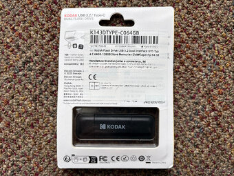 NOVÝ Duální USB-A 3.2 / Type-C Flash Disk 64 GB Kodak K143D - 2
