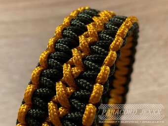 PARACORD náramek (20 cm) gold - oliv - 2