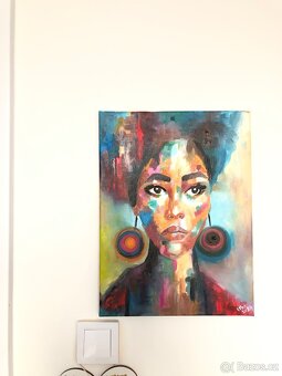 Olejomalba - Žena s náušnicemi (30x40 cm) - 2