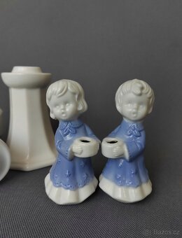 Nádherný modrobílé porcelánové dětské svícny - 2