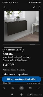Ikea BJURSTA stůl sklopný 2 ks 100% stav - 2
