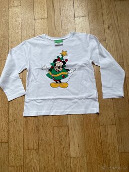 Disney vánoční triko bavlna dl. ruk.  vel. 104 nové - 2