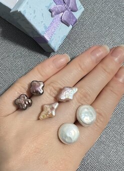 Naušnice z přírodních sladkovodních perel - 2