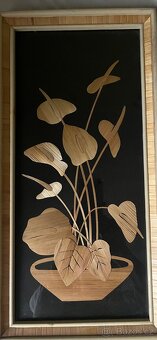 Retro obraz lepený ze slámy - 2