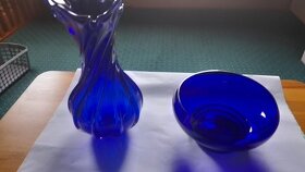skleněná váza a miska - 2