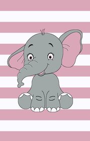 Dětský koberec Kiddo 1087 pink se slonem - 2
