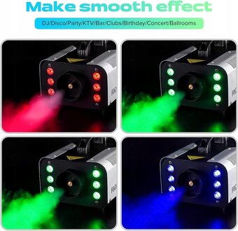 kvalitní a výkoný výrobník mlhy 1200w s 6 rgb - 2