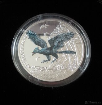 Stříbrná mince Pravěký svět - Archaeopteryx proof - 2