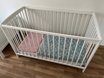 Dětská postýlka dřevěná bíla Ourbaby 120x60cm - 2