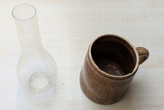 Keramický půllitr a sklo na petrolejovou lampu - 2