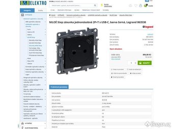 Nová Zásuvka s USB-C Legrand Niloé Step černá - 2