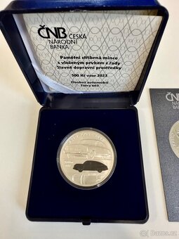 STŘÍBRNÁ MINCE 500 KČ AUTOMOBIL TATRA 603 BĚŽNÁ KVALITA - 2