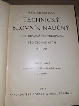 Technický slovník naučný - soubor 17 dílů z r. 1939 - 2