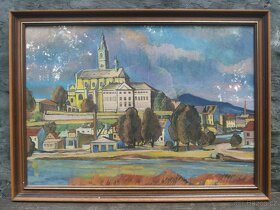 Antonín Barák: Pohled na Dóm přes Labe / Litoměřice - 2