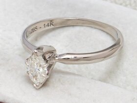 14K prsten s diamantem 0,40ct - Harr & Jacobs - certifikát - 2