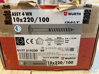 Prodám vruty 220x10 Würth - 2