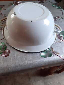 Retro  modrý  škopek  smalt, Retro  mísy - 2