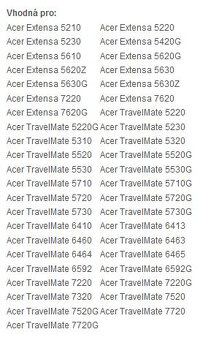 baterie TM00741 do notebooků Acer Extensa (1.5hod) - 2