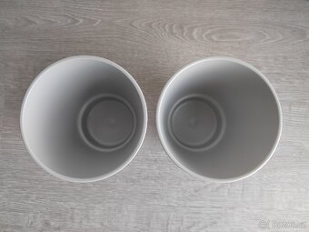 Keramicky obal / kvetinac sedy - 2ks - 2