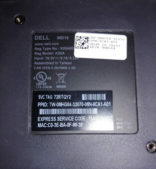Dell Dock WD19 USB-C - audio + 130W dokovací stanice - 2