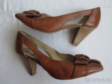 Lodičky Caprice, hnědé, vel. 37, celokožené - 2