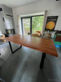 Jídelní stůl 180x90, akáciové dřevo a kov - 2