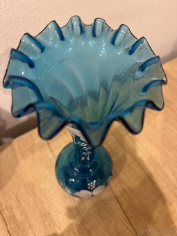 Stará modrá malovaná váza - 2