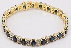14k náramek se safíry a diamanty 18,91ct - certifikát AIG - 2