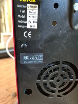 Prodám Nezávislé naftové topení Vevor 8 KW - 2