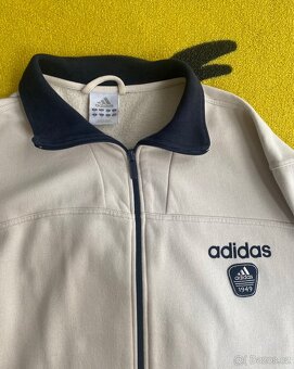 Adidas Vintage bílá mikina na zip (2003) - 2