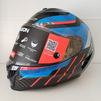 Silniční integrální přilba LS2 DRAGON TRAX Blue Red - 2