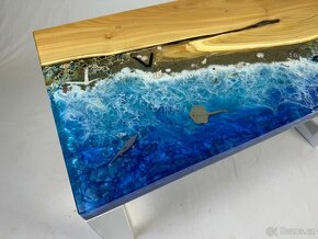 Epoxidový konferenční stolek - moře - 2