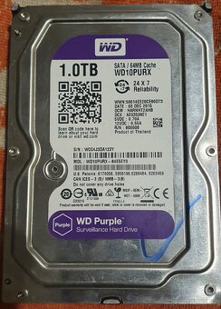 3.5" HDD 1.0TB. WD-Purple. SATA. Plně funkční. Brno [0 - 2