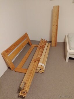 Postel z masivu 120 cm šířka včetně roštu a matrace - 2