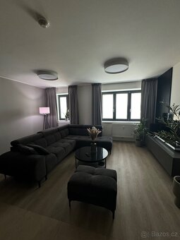 Rohová sedací souprava 270x210 cm + taburet – grafitová - 2