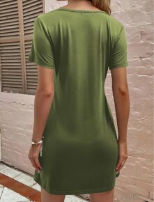 Nové krátké zelené dámské šaty vel.S - 2