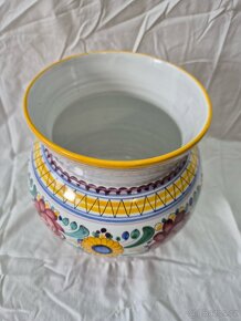 ručně malovaná glazovaná váza z pálené hlíny - 2