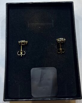 Zlaté náušnice se zirkony a akvamaríny - 2