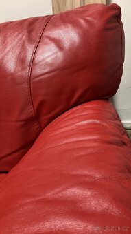 Kožený červený gauč/pohovka - 2