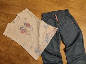 Riflové kalhoty a tričko vel. 152 - 2