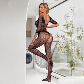 ♥️ Sexy dámské body punčochy černé síťované - nové ♥️ - 2