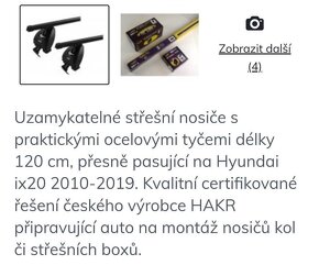 Střešní nosiče Hyundai ix20 2010-2019 (na holou střechu) - 2